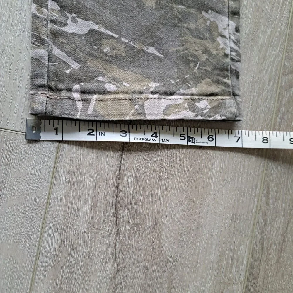True Religion Boys Camo Cargo Pants in Tan and White with Orange Patch